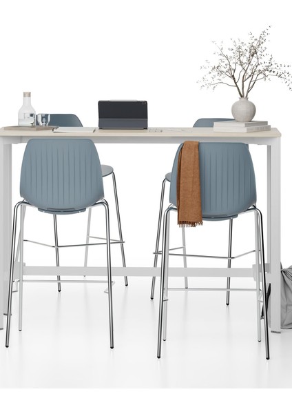 Surf Bar Sandalyesi, Krom Ayak & Mavi indirimleri