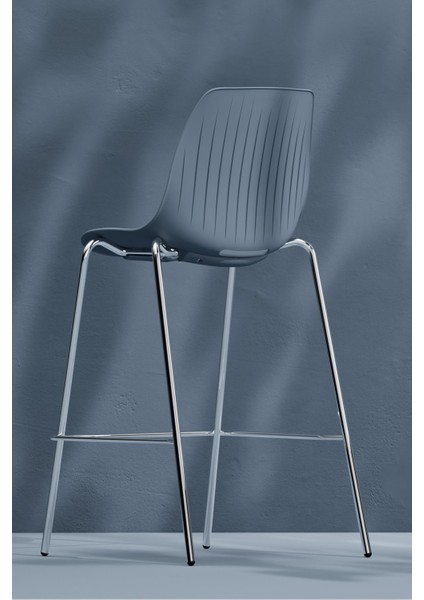 Surf Bar Sandalyesi, Krom Ayak & Mavi fırsatları