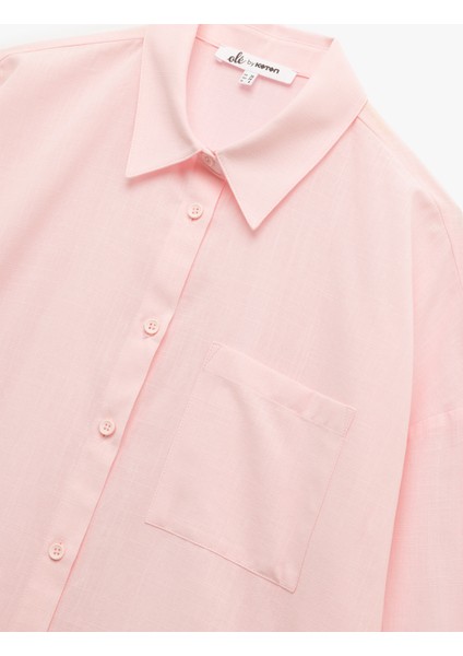 Pamuklu Klasik Yaka Düğmeli Uzun Kollu Oversize Gömlek modelleri