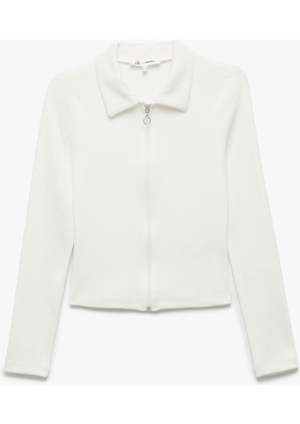 Fermuarlı Slim Fit Gömlek Yaka Kaşkorse Uzun Kollu Tişört modelleri