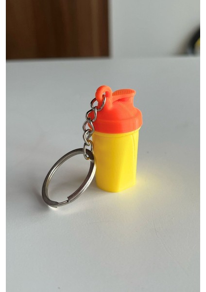 Protein Shaker Anahtarlık Sallanınca Ses Çıkaran Sporcu Anahtarlık - Sarı Turuncu fiyatları