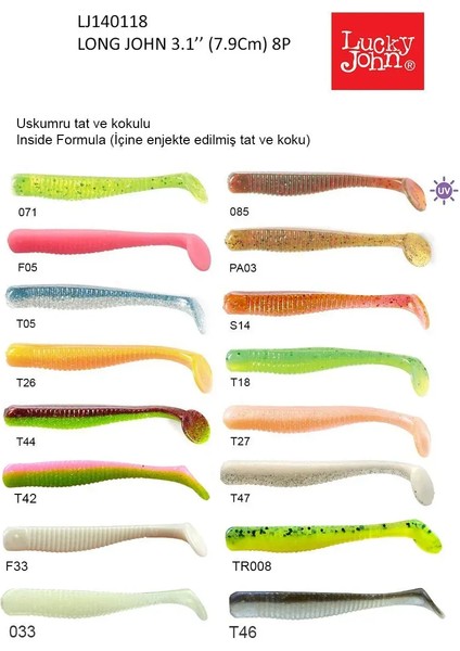 Long John 3.1'' (7.87 Cm) 8p Silikon #renk: F33 fiyatları