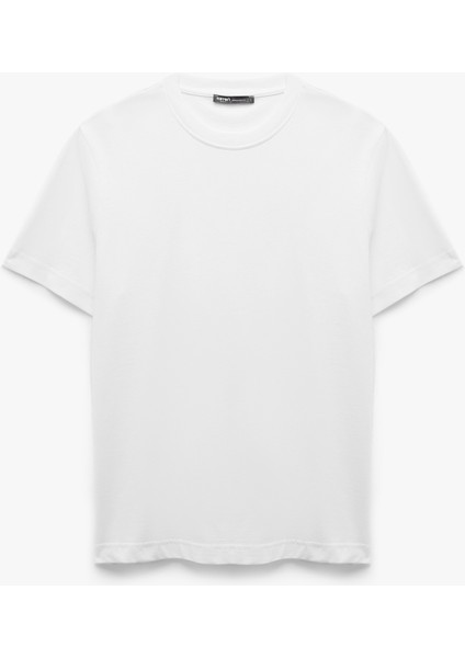 Pamuklu Kısa Kollu Bisiklet Yaka Basic Tişört modelleri