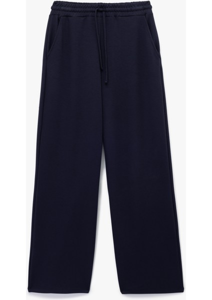 Oversize Yüksek Bel Cep Detaylı Geniş Paça Spor Eşofman Altı