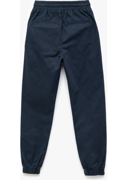Beli Bağcıklı Cep Detaylı Pamuklu Gabardin Jogger Pantolon