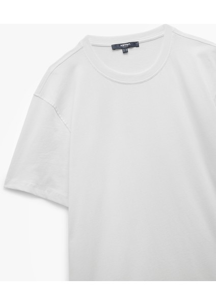 Pamuklu Kısa Kollu Bisiklet Yaka Erkek Basic Tişört indirimleri