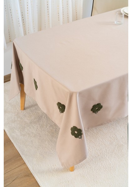 Florita Cappuccino Punch Işlemeli Dertsiz Leke Tutmaz Masa Örtüsü 160X220 cm fiyatları