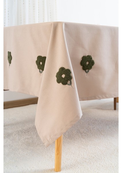 Florita Cappuccino Punch Işlemeli Dertsiz Leke Tutmaz Masa Örtüsü 160X220 cm modelleri