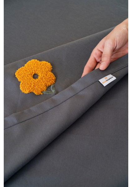 Florita Antrasit Punch Işlemeli Dertsiz Leke Tutmaz Masa Örtüsü 160X220 cm fırsatları