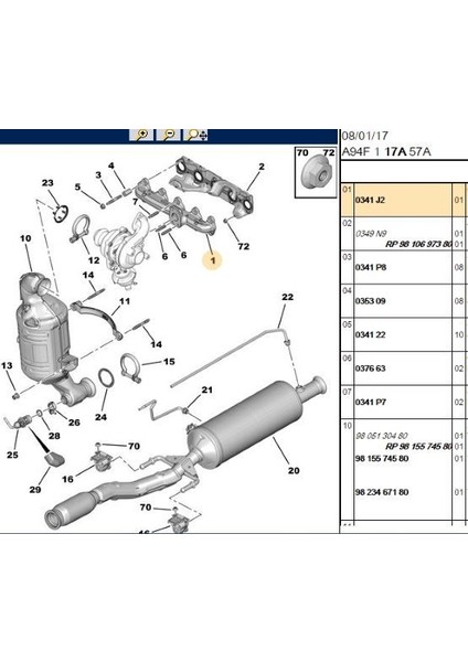 Eksoz Manifoldu Opel Astra L DV5RC 0341.J2