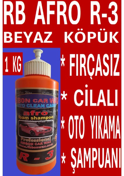 Rb Afro R-3 (Fırçasız Oto Yıkama Şampuanı ) Beyaz Köpük 1 kg
