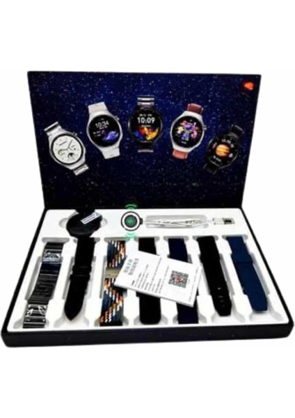 Lider Global Yuvarlak Ekranlı 7 Kordonlu Akıllı Saat Gps Destekli Çoklu Kordon Seçeneği indirimleri
