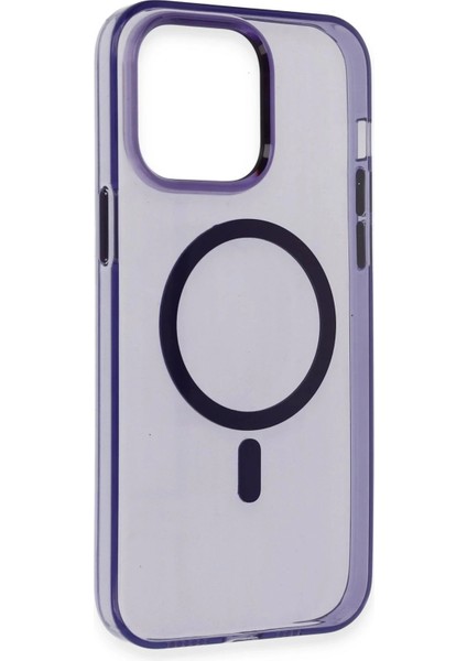 Newface iPhone 14 Pro Max Kılıf Tron Şeffaf Magsafe Kapak - Derin Mor fiyatları