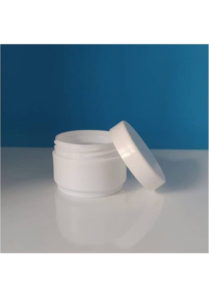 10 Adet 25 ml Beyaz Plastik Kozmetik Krem Kavanozu Seti