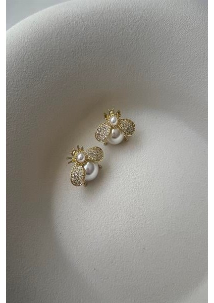 Zirkon Taşlı Arı Küpe