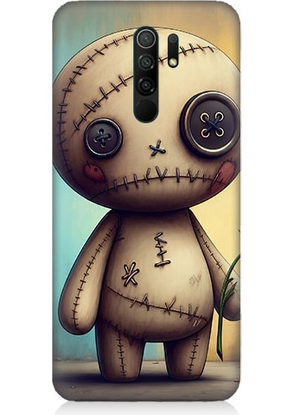 Xiaomi Redmi 9 Uyumlu Yamuk Gözlü Oyuncak Ruh Desenli Silikon Kılıf