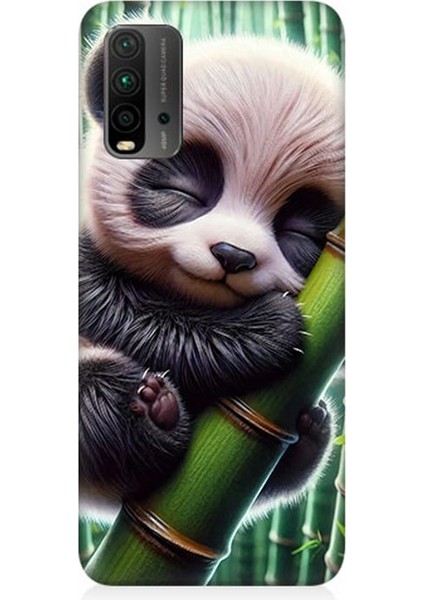 Xiaomi Redmi 9t Uyumlu Bambu Tutan Panda Desenli Silikon Kılıf