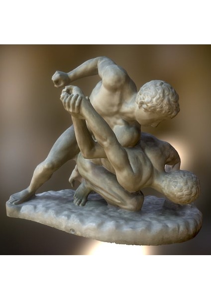 Iki Güreşçi Kavga Ediyor (Plastik Aparattır) 3D