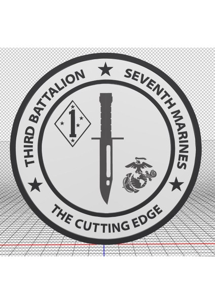 3. Tabur, 7. Deniz Piyadeleri 3D Logosu (Plastik Aparattır!!!) 3D