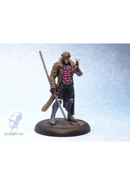 Gambit - X-Men (35 mm Önceden Desteklenen Savaş Oyunu Minyatürü) (Sadece Plastik Aparattır!!!) 3D