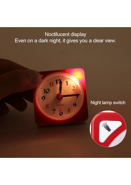 Mini Seyahat Masa Çalar Saati Kuvars Led Işık Erteleme Fonksiyonlu Pil İle Çalışan Kırmızı (Yurt Dışından) fırsatları