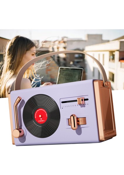 Açık Hava Bluetooth Hoparlör Taşınabilir Dekoratif Yüksek Ses Kalitesi USB Çubukları Destek Retro Bluetooth Hoparlör Oturma Odası Ofis Mor (Yurt Dışından) indirimleri