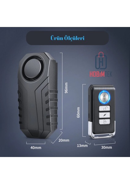 Ht-53 Motosiklet Bisiklet Alarmı Uzaktan Kumandalı 113DB Su Geçirmez Kablosuz Hırszlık Koruması Alarm Bisiklet Araba Scooter Pilli modelleri