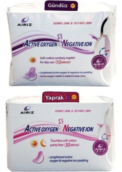 Hijyenik Ped 2'li Set Gündüz Ped 10'lu Günlük Ped 30'lu Kadın 40 Adet