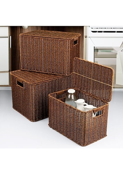 Rattan 3 Lü Çok Amaçlı Sepet