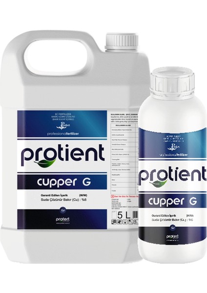 Protient cupper g 1 Litre – %6 Şelatlı Suda Çözünür Bakır (Cu) – Yapraktan Veya Topraktan Uygulama