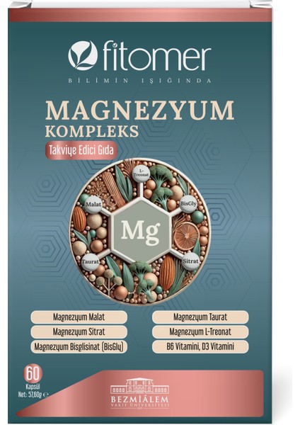 Magnezyum P5P B6 Vitamin ve D Vitamini 60 Kapsül