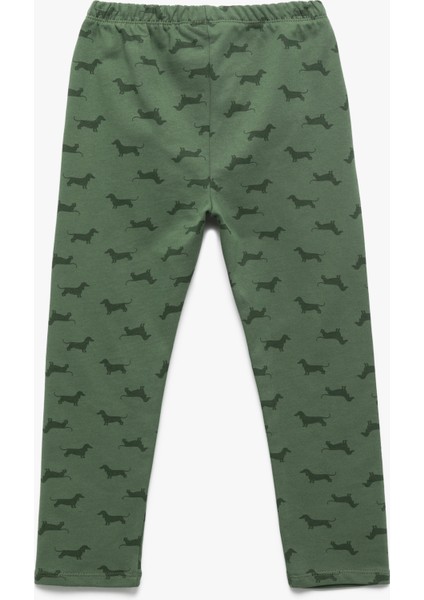Beli Lastikli Köpek Baskılı Pamuklu Uzun Tayt fiyatları