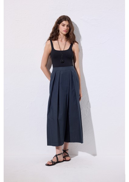 Geniş Pileli Pantolon Lacivert indirimleri