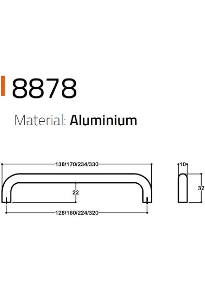 Mobilya Kulbu Siyah Renk 224MM Kulp 1 Adet (SY8878 0224 Al6) indirimleri