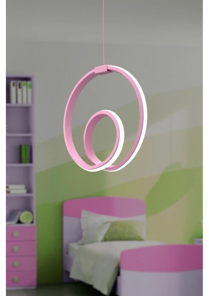 Orjin Pembe Tekli Sarkıt LED Beyaz Işık Ultra Ledli Salon Mutfak Oda Hol Ledli Avize
