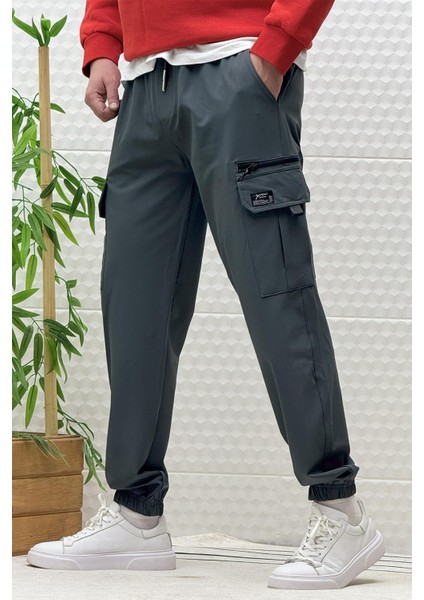 Erkek Kargo Cepli Modelli Paraşüt Jogger Pantolon