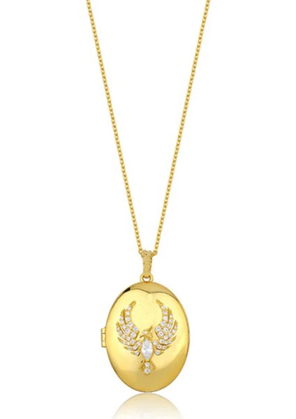 Alya Anka Kuşu Altın Kaplama 925 Ayar Gümüş Kadın Kolye