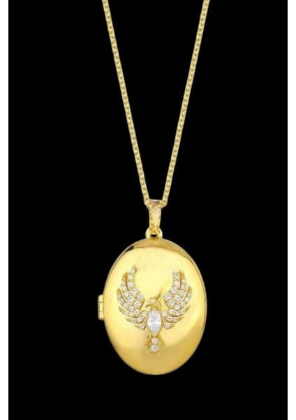 Alya Anka Kuşu Altın Kaplama 925 Ayar Gümüş Kadın Kolye fırsatları