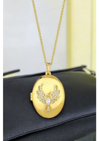 Alya Anka Kuşu Altın Kaplama 925 Ayar Gümüş Kadın Kolye indirimleri