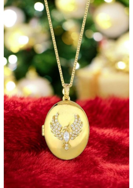 Alya Anka Kuşu Altın Kaplama 925 Ayar Gümüş Kadın Kolye