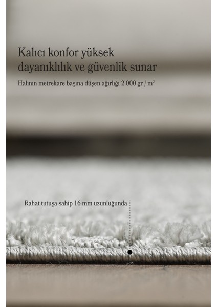 Modern Trend Tasarım Yumuşak Dokulu Özel Ebat Kesim Overloklu Jüt Taban Makine Halısı Gri fırsatları