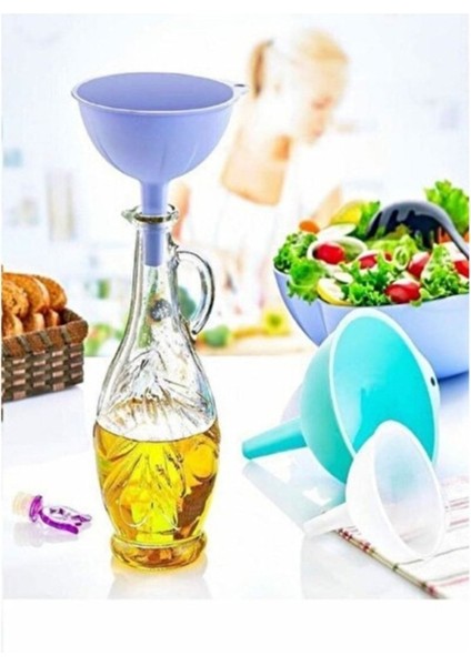 Turuncu 3'lü Plastik Huni Seti, Pratik ve Şık Mutfak Gereçleri