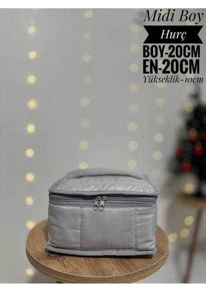 Gri Midili Hurç, Şık ve Kullanışlı Ev ve Seyahat Düzeni Aksesuarı