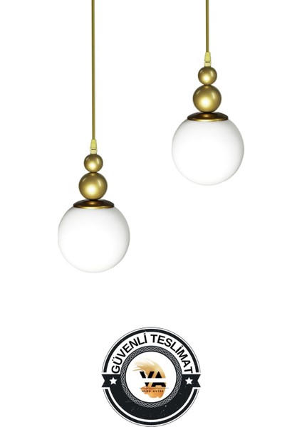 Venüs Eskitme 2'li Sarkıt Avize Özel Model - Modern Avize - Oturma Odası - Salon - Yatak Odası