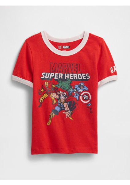 Erkek Bebek Kırmızı Marvel Baskılı T-Shirt