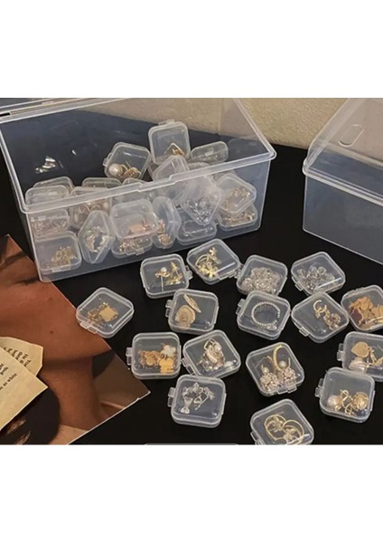 Mini Şeffaf Takı Saklama Kutusu, 5’li, 3,5cm x 3,5cm, Şık ve Kullanışlı Seçenek fiyatları