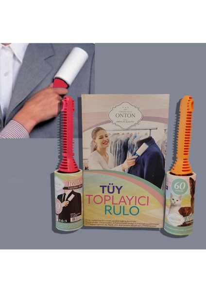 Tüy Toplama Rulosu 60 Yapraklı 12'li Set, Pratik Temizlik Aracı