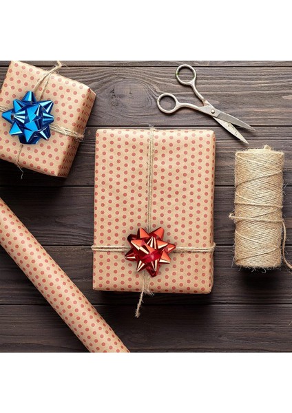 3 Adet Parlak Kırmızı Büyük BOY-10CM Metalik Fiyonk Hediye Paketi Süsü Rafya Yapışkanlı Yıldız Süs