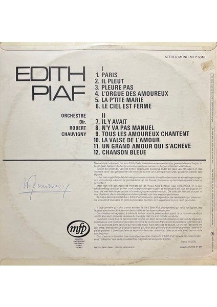 Edith Piaf Edith Piaf Lp Plak fiyatları