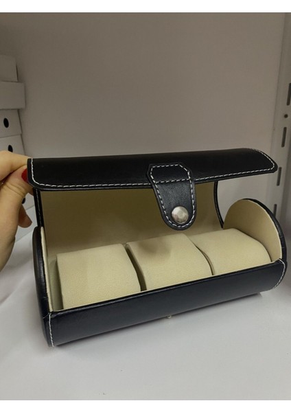 Şık Siyah Deri 3'lü Saat Saklama Kutusu, Zarif ve Kullanışlı Tasarım fırsatları